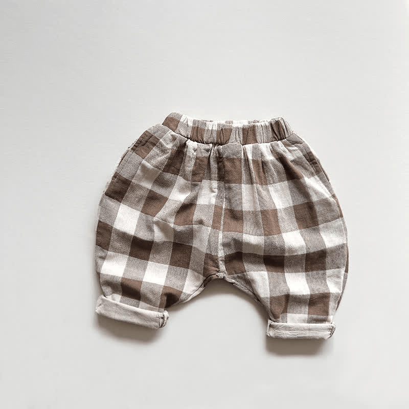 Toddler Boy Retro Plaid Casual Harem Pants