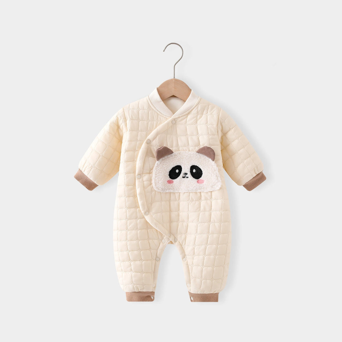 Baby Button Panda Patch Quilted Romper