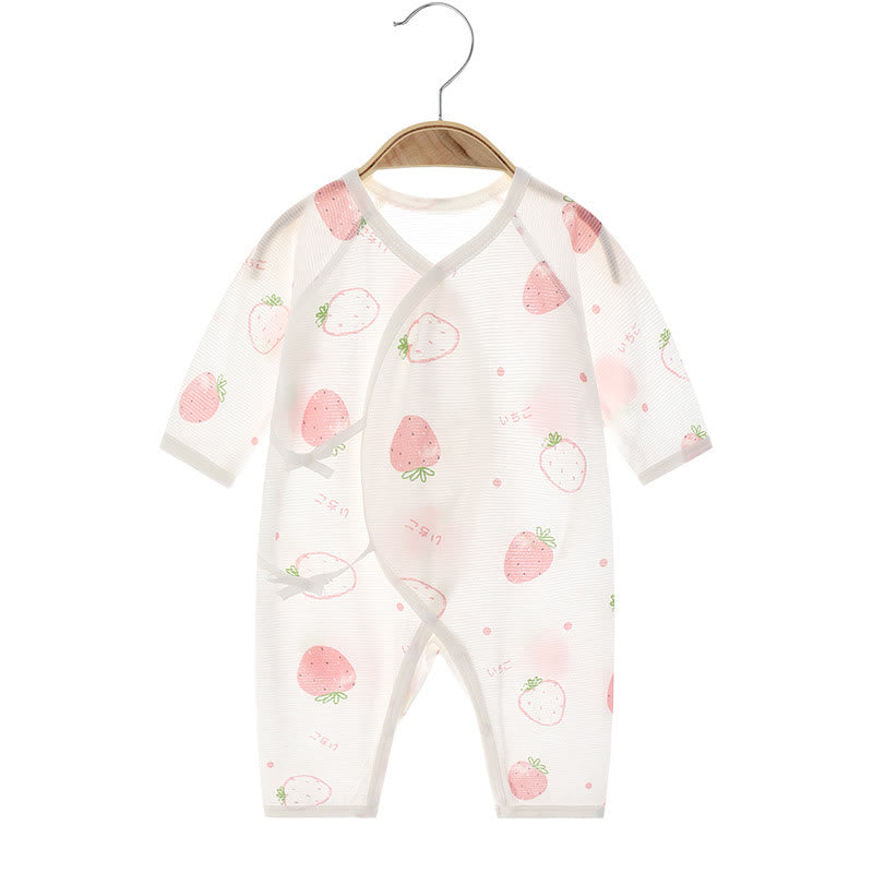 Baby Strawberry Pink Kimono Romper