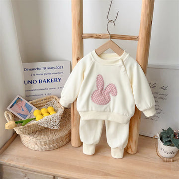 Baby Plaid Bunny Sweatsuit 2 Pieces Set