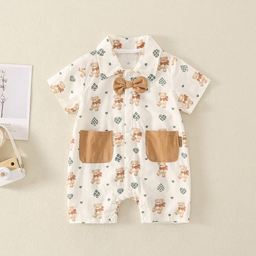 Baby Bear Bow Tie Newborn Romper