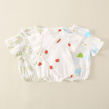 Baby Whale Strawberry Avocado Ruffled Bodysuit