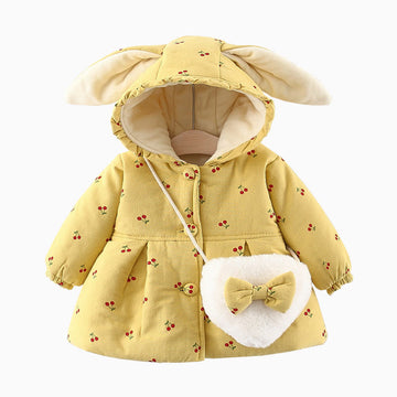 Baby Cherry Bunny Fleece Coat with Bag