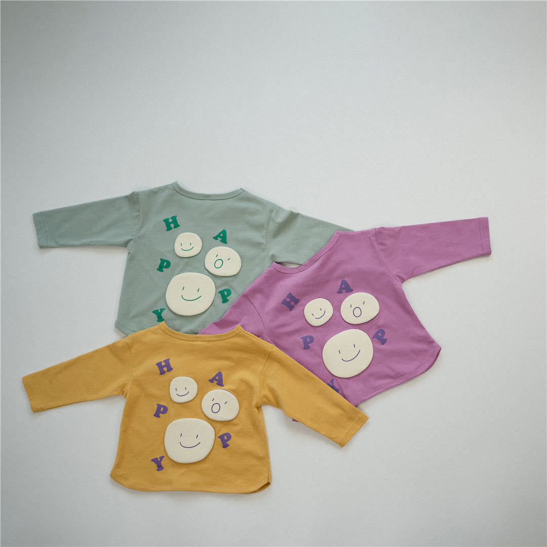 SMILE HAPPY Toddler Casual Slogan T-shirt