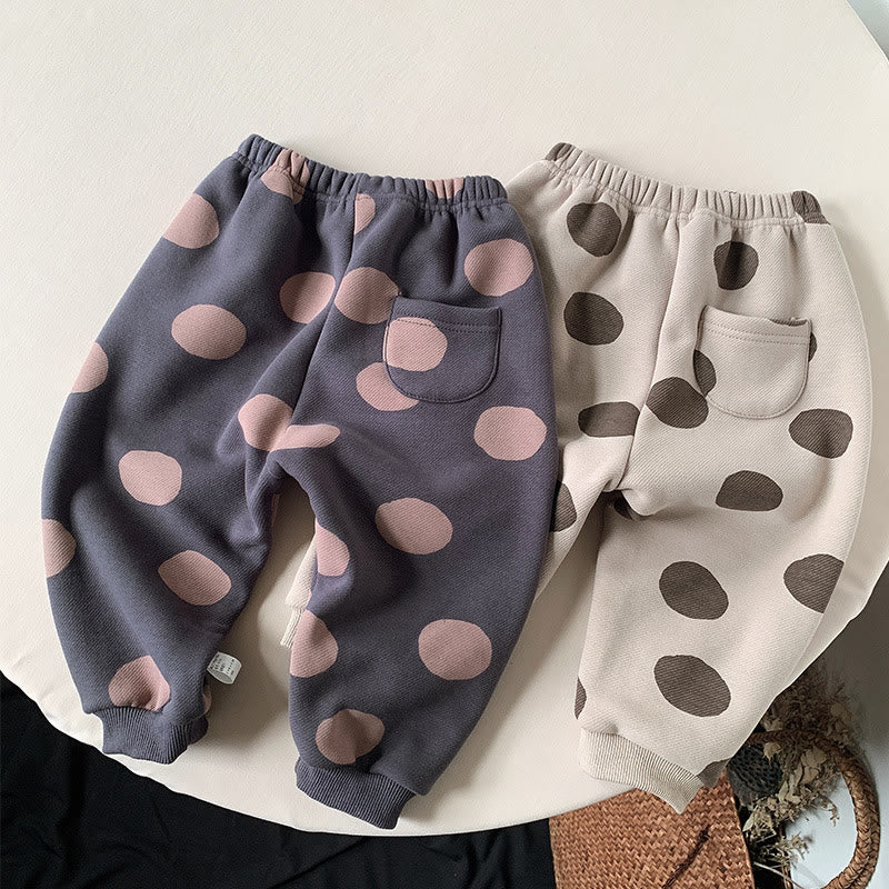 Toddler Girl Dots Fleece Lined Jogger Pants