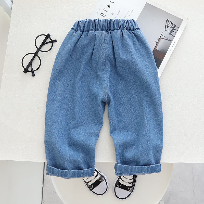 Toddler Denim Vertical Striped Blue Pants