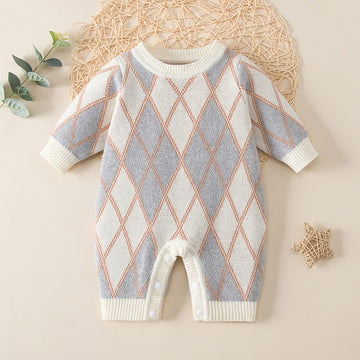 Baby Diamond Knitted Romper