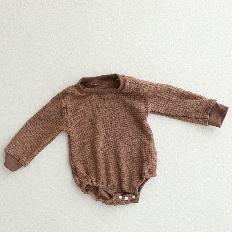 Baby Waffle Solid Color Bodysuit