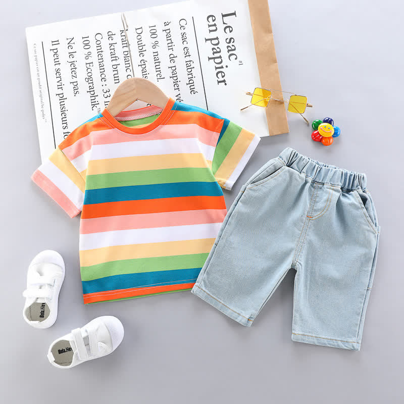 Baby Toddler Striped Shirt and Shorts Set