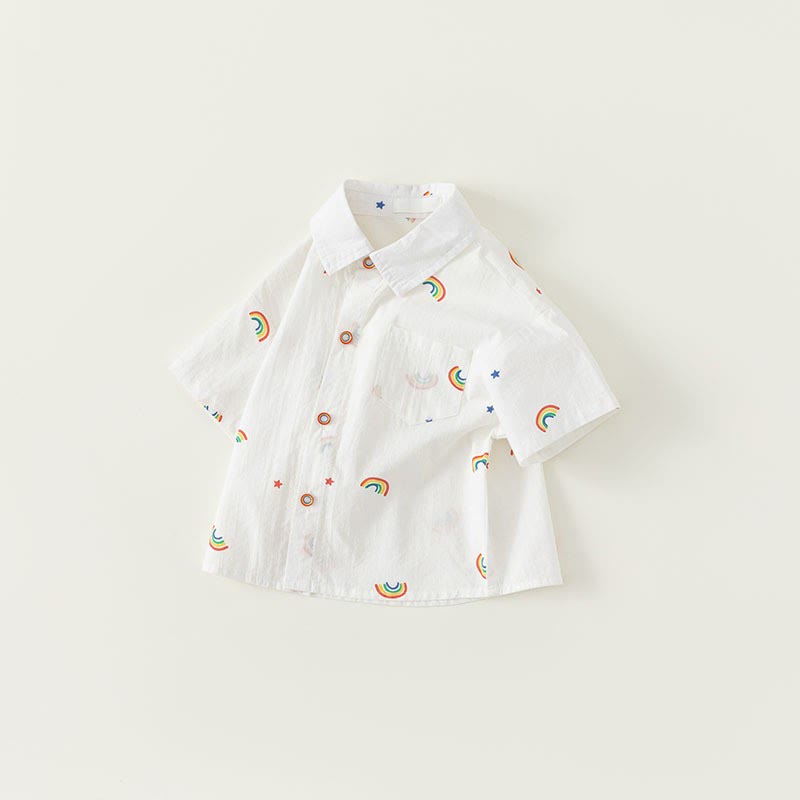 Toddler Boy Rainbow Polo Collar Shirt