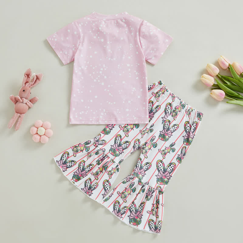 Toddler Girls Bunny Tee and Flared Pants Set