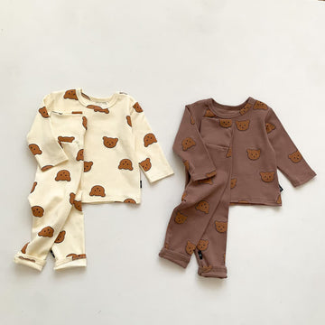 Baby Crew Neck Bear Pajamas Set