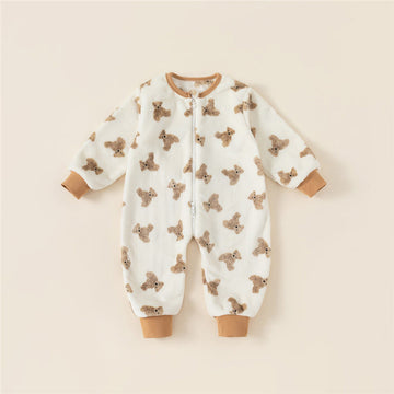 Baby Coffee Bear Fleece Pajamas Romper