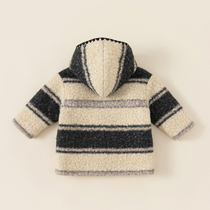 Toddler Girl Striped Pocket Hooded Coat