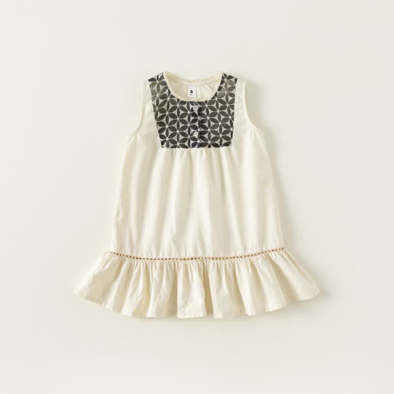 Toddler Girl Embroidered Panel A Line Dress