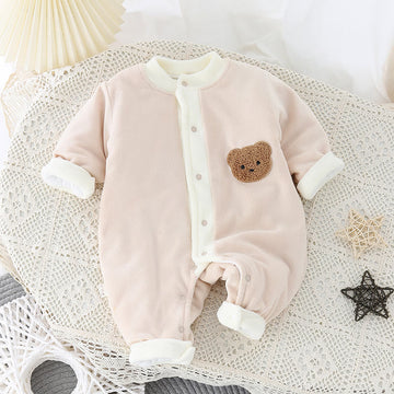 Baby Fleece Bear Quilted Romper