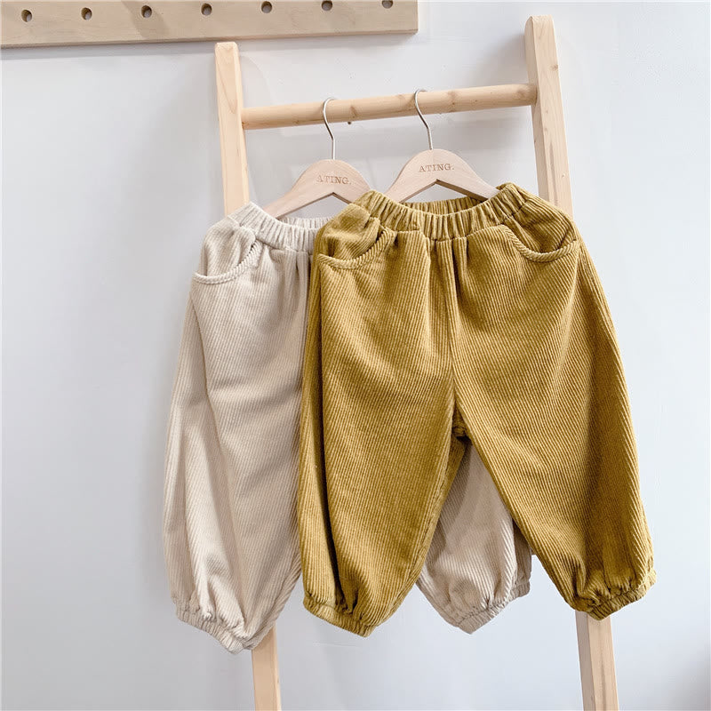 Toddler Corduroy Solid Color Jogger Pants