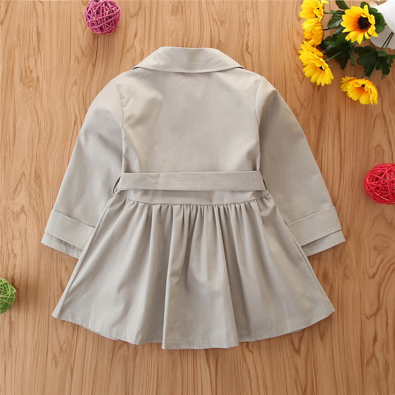 Toddler Girl Ruffle Trim Solid Color Coat