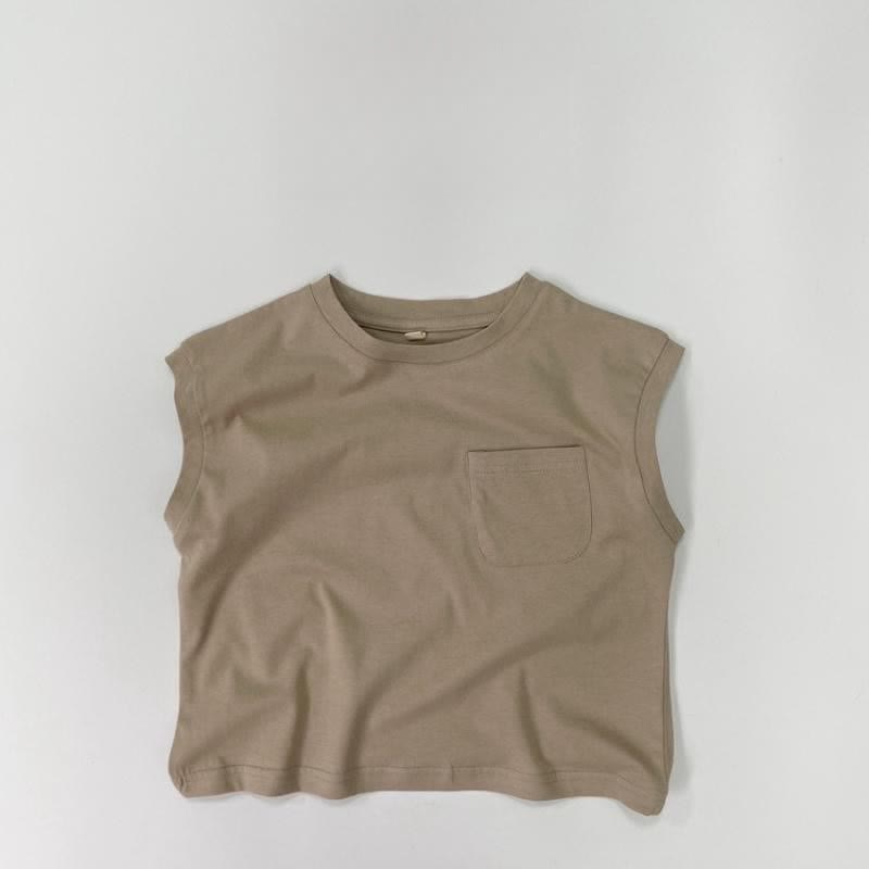 Toddler Boy Solid Color Crew Neck Pocket Tank Top