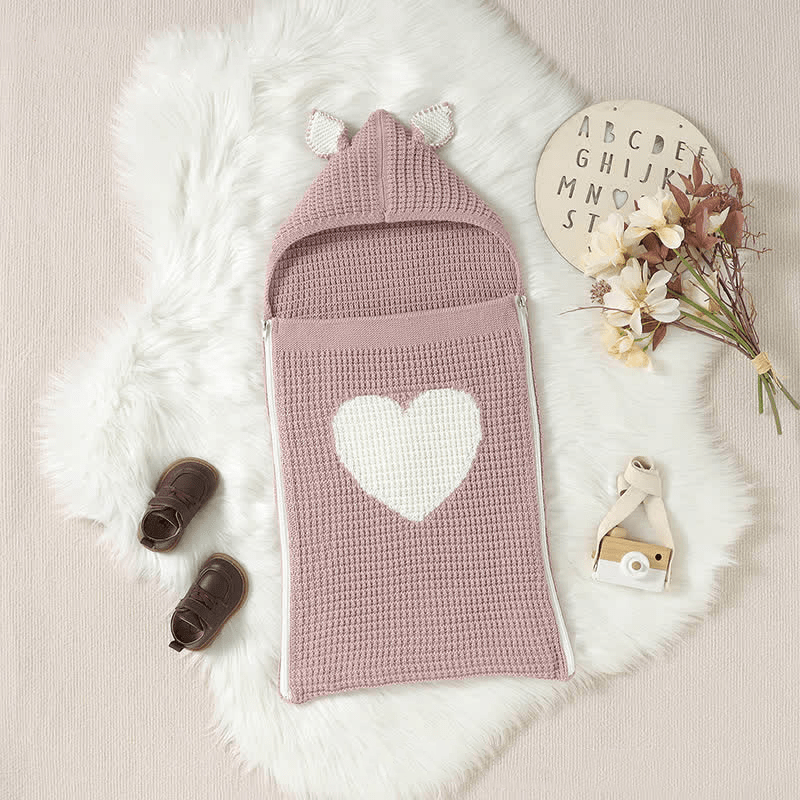 Baby Heart Knitted Thicken Wrap Blanket