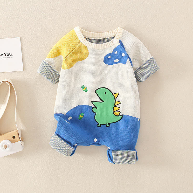 Baby Dinosaur Newborn Knitted Romper