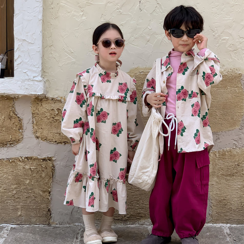 Toddler Peony Stringy Selvedge Shirt Dress