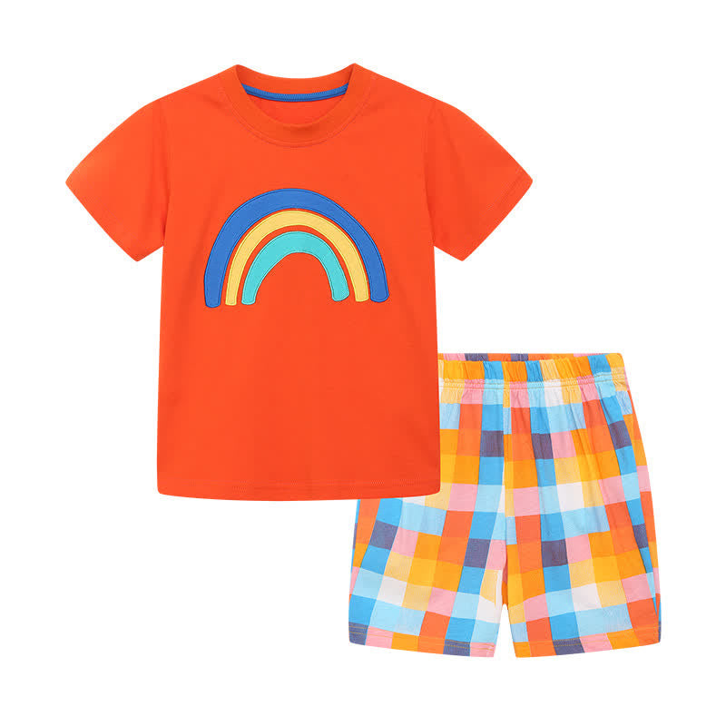 Toddler Girl Rainbow Tee and Shorts Set