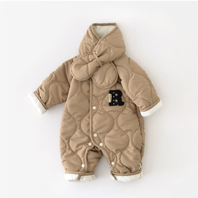 R Baby Quilted Romper with Scarf