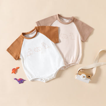 Baby Dinosaur Color Block Newborn Bodysuit