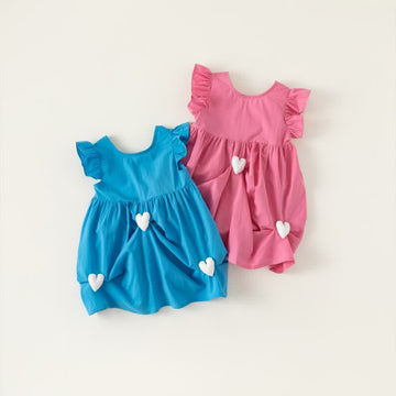 Toddler Girl Heart Ruffled A Line Dress