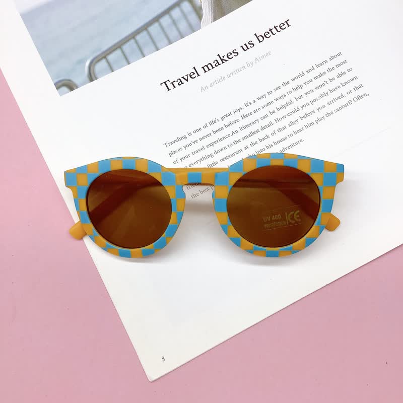 Baby Striped Checkerboard Sunglasses(1-6 Years)