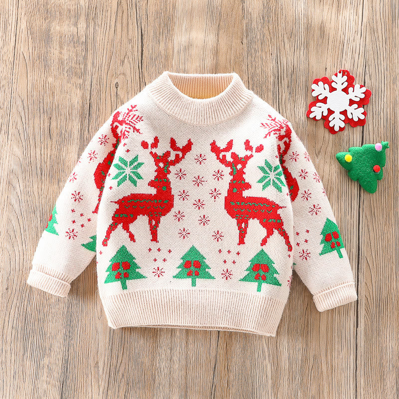 Baby Christmas Tree Elk Knitted Sweater