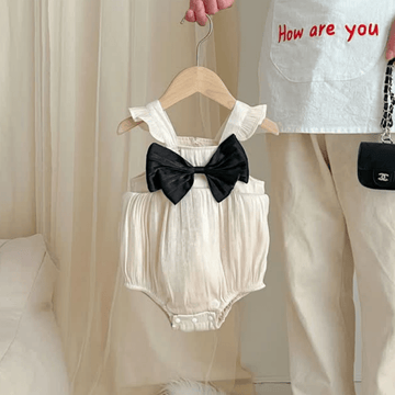 Baby Bowknot Ruffled Strap Bodysuit