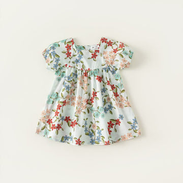 Toddler Girl Puff Sleeve Flower Dress