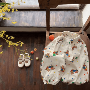 Baby Bear Flower Diamond Casual Pants