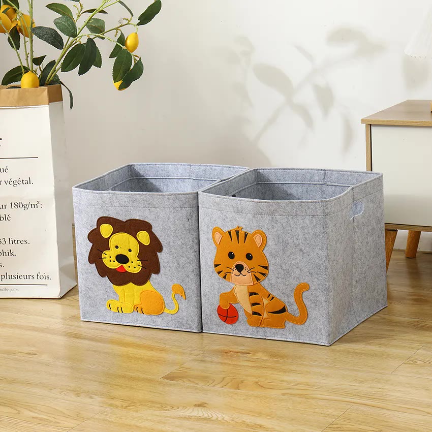 Cube Folding Thickened Felt Fabric Storage