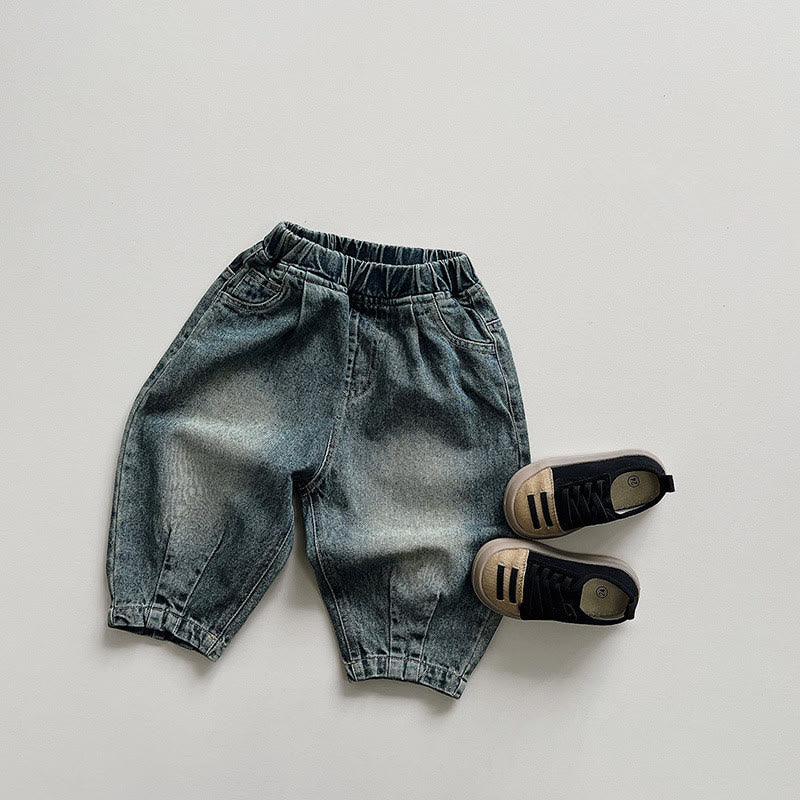 Toddler Retro Style Denim Casual Pants