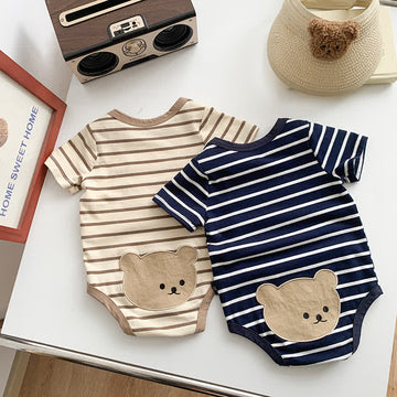 Baby Striped Bear Patch Bodysuit