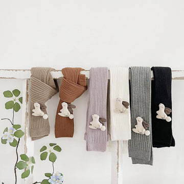 Toddler Girl Rabbit Knitted Leggings