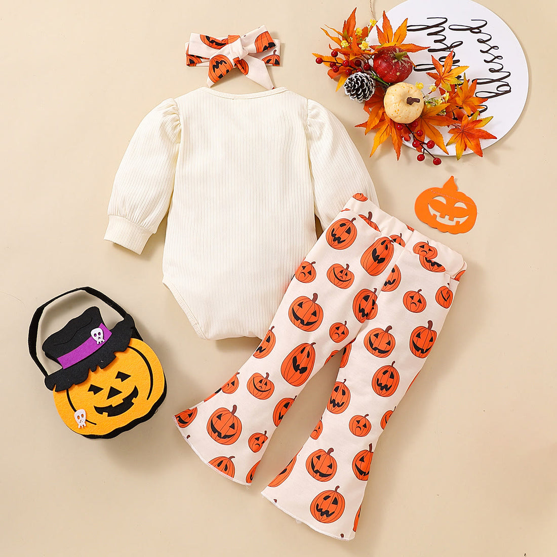 Newborn Baby Pumpkin 3 Pieces Set