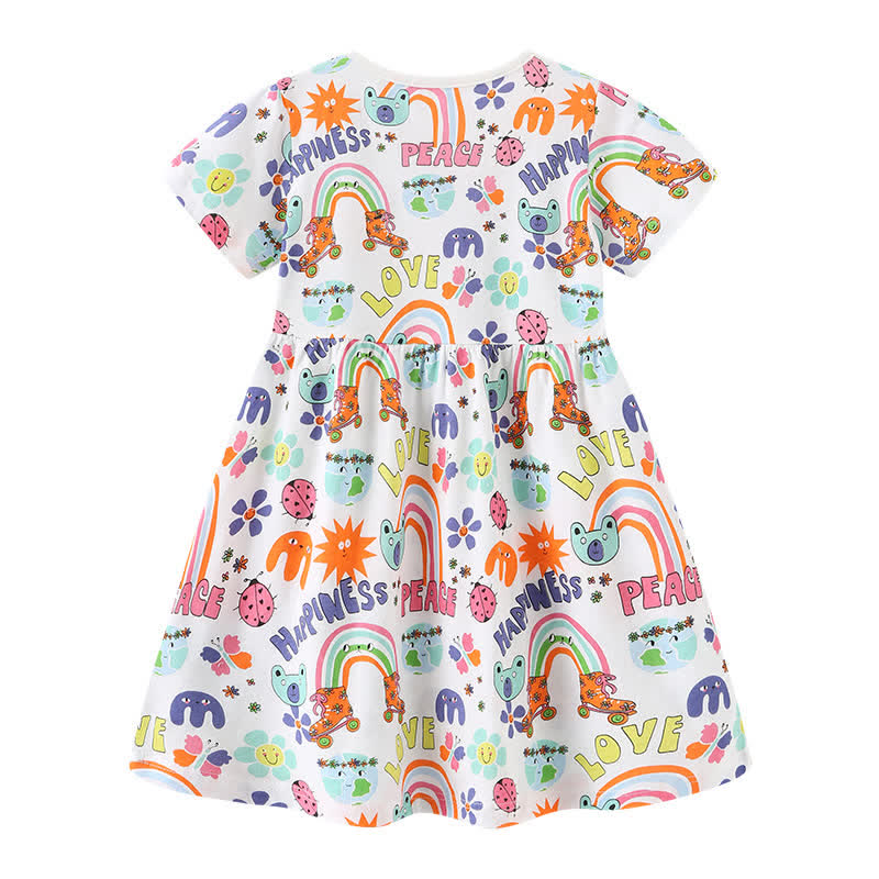 Toddler Girl Animal Cew Neck Dress