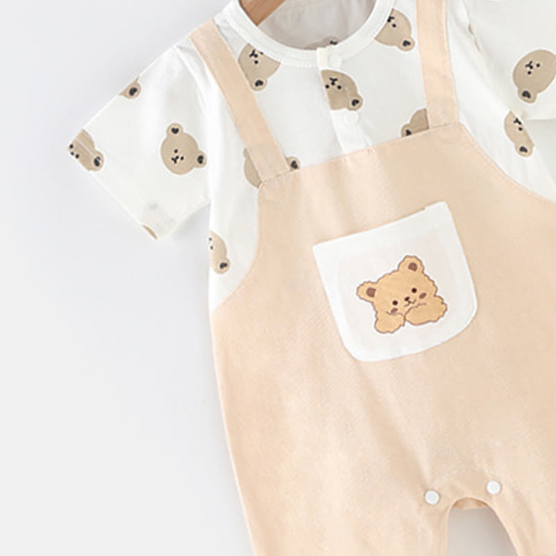 Baby Bear Beige Fake 2pcs Romper