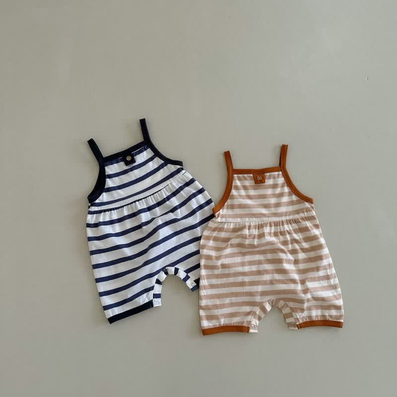 Baby Striped Strap Casual Romper