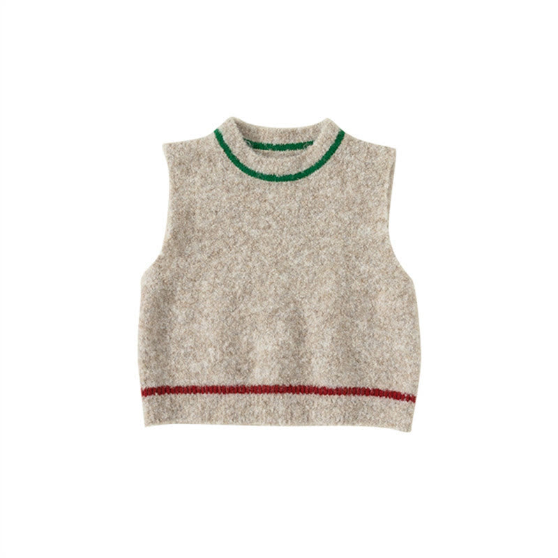 Toddler Knitted Khaki Vest