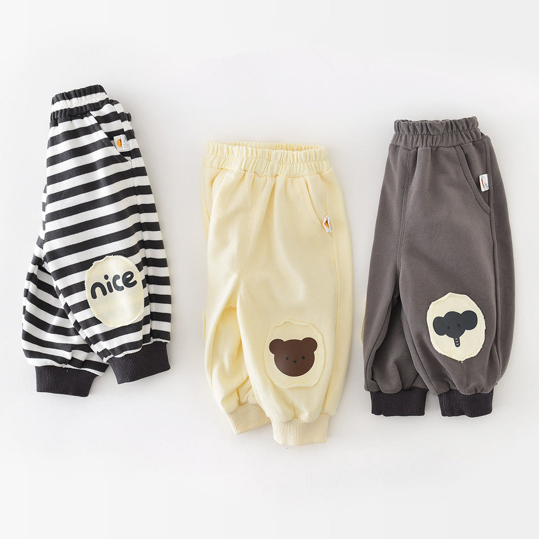 Baby Patch Striped Bear Elephant Pants