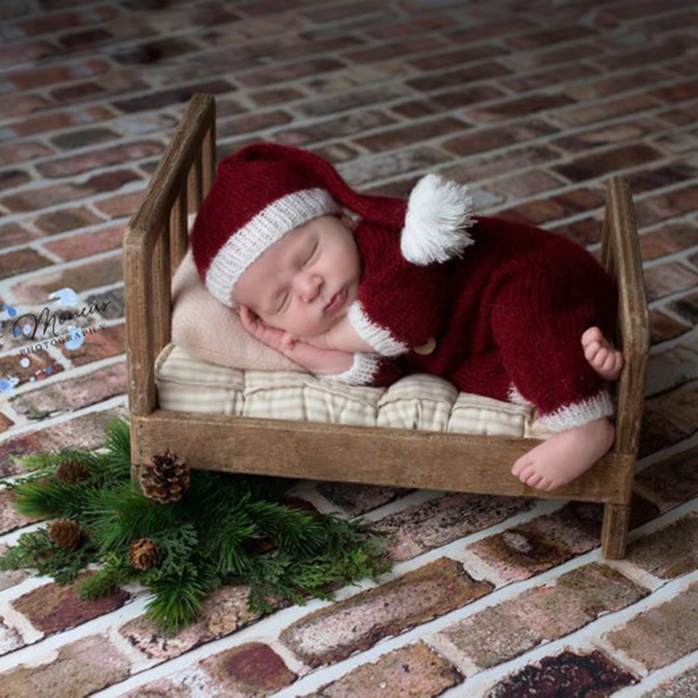 Newborn Photography Knit Romper with Hat