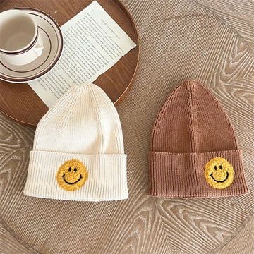 Baby Embroidered Smile Face Beanie