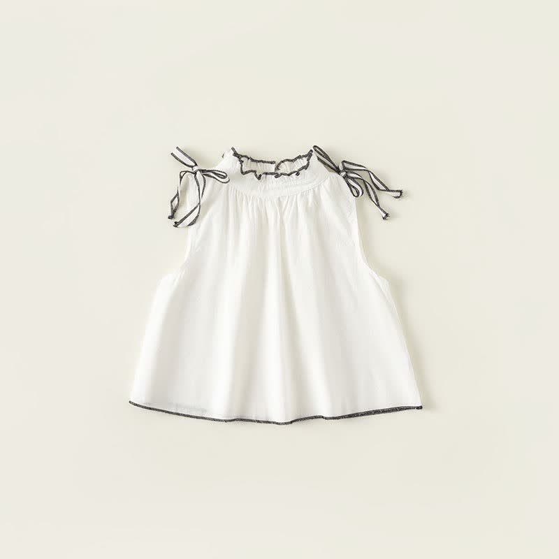 Toddler Girl Bowknot Lace Sleeveless Blouse