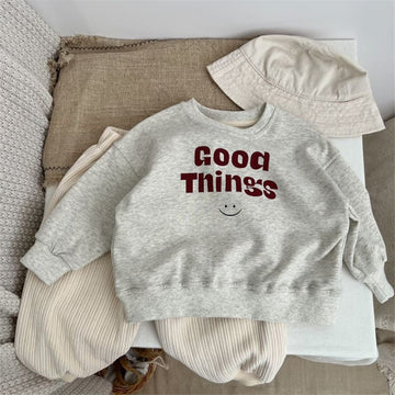 GOOD THINGS Toddler Smile Grey Sweatshirt