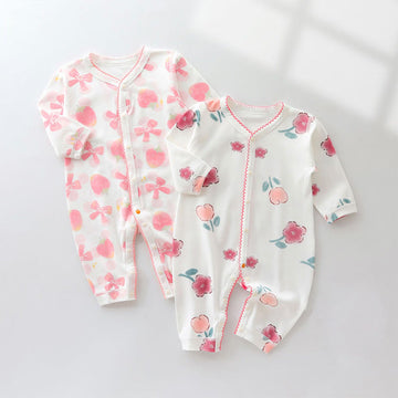 Baby Strawberry Flowers Romper